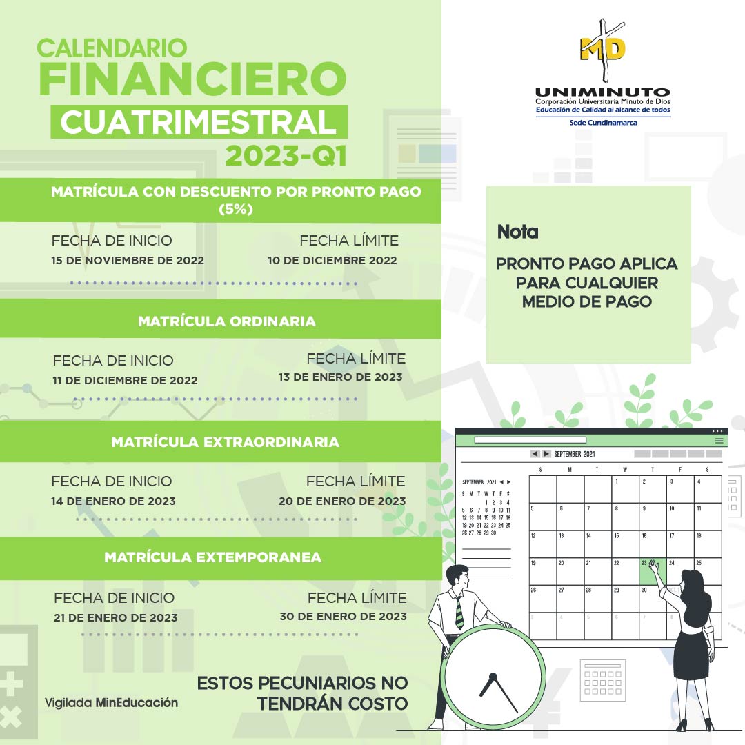 Calendarios Académicos y Financieros Rectoría Cundinamarca